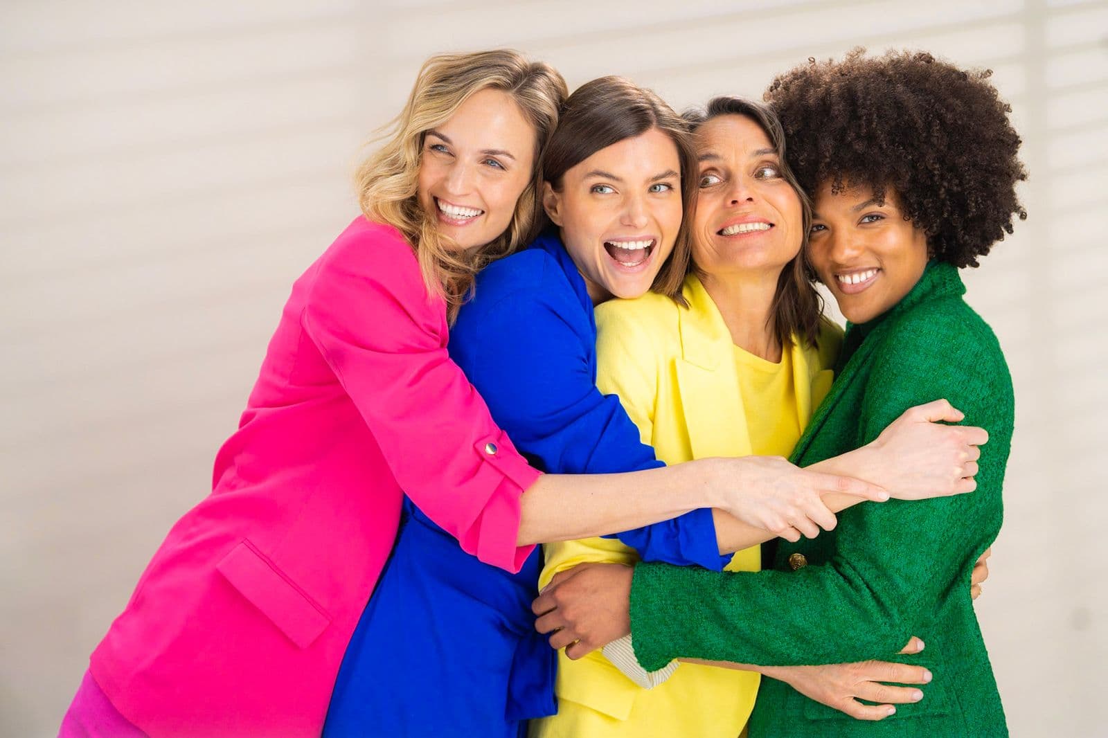 Confident women embracing natural beauty